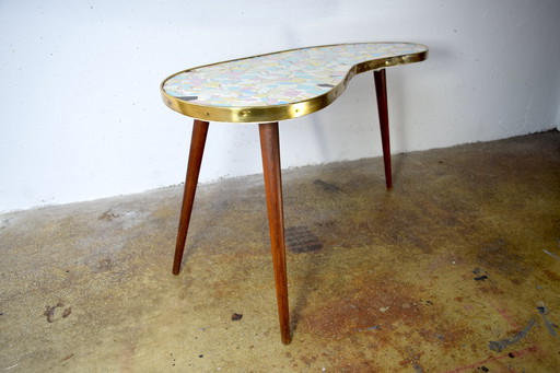 1950s Vintage Coffee Table Kidney Table Side Table Ceramic