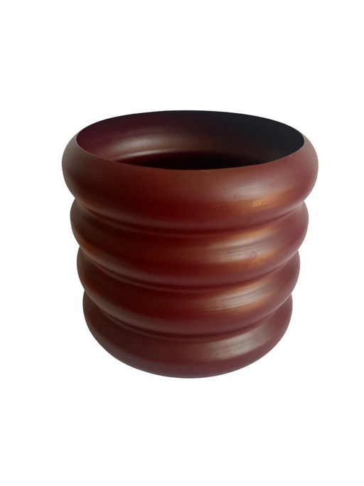 Maceta grande para plantas de flores Rudi de aluminio color burdeos/rojo burdeos.