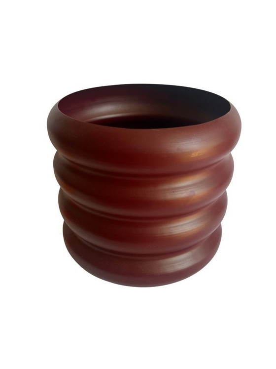 Image 1 of Grand pot de fleurs Rudi en aluminium rouge bordeaux
