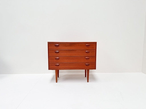Commode à 4 tiroirs en teck danois du milieu du siècle par Kai Kristiansen, années 1960