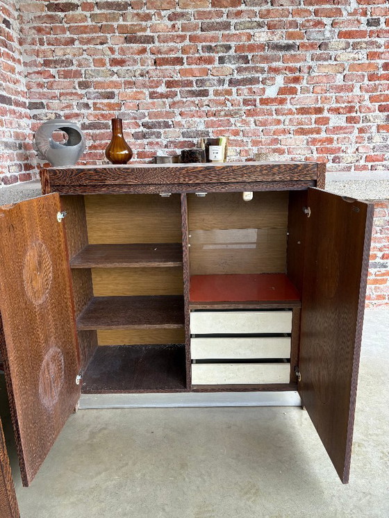 Image 1 of Brutalist cabinets in wenge, 1970s