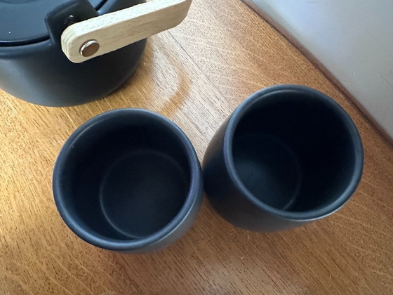 Image 1 of Servizio da tè doppio in ceramica smaltata nera "Paus" di Sagaform, circa 2000-2010