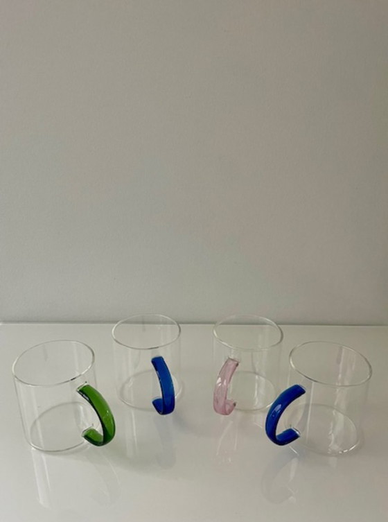 Image 1 of Moderne Designbecher aus Borosilikatglas, 4er-Set