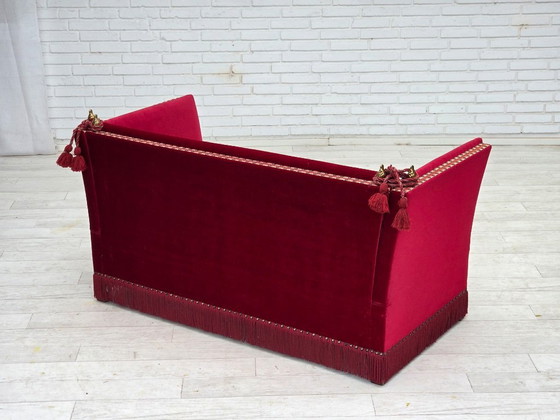 Image 1 of Divano danese "spagnolo" degli anni '70, rivestimento in velluto, gambe in legno di frassino.