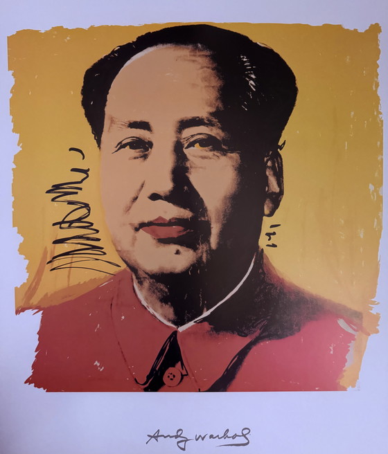 Image 1 of Andy Warhol: "Mao - Gelb". Auf der Platte signiert.