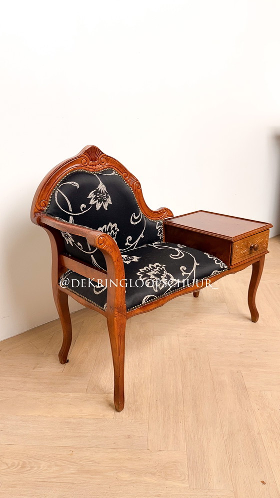 Vintage Telephone Bench Hallway Bench Gossip Bench – Side chairs, Wood (photo 5 of 5)