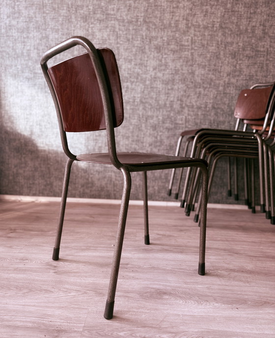 Image 1 of 6x Gispen ‘TU Delft’ 106 Chairs Pagholz, Netherlands, 1950s