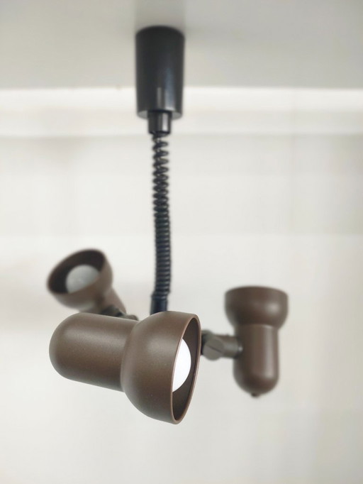 Vintage original Hüstadt Leuchten 3 spots ceiling lamp (height adjustable)