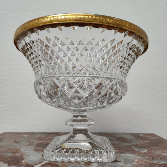 Image 1 of bol en cristal style Hollywood Regency, coupe à fruits