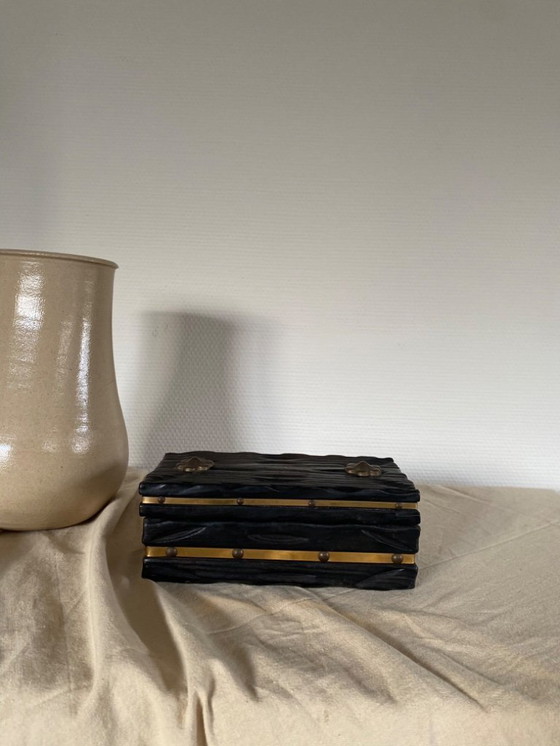 Image 1 of Vintage Brutalist Made in Spain Wooden Box