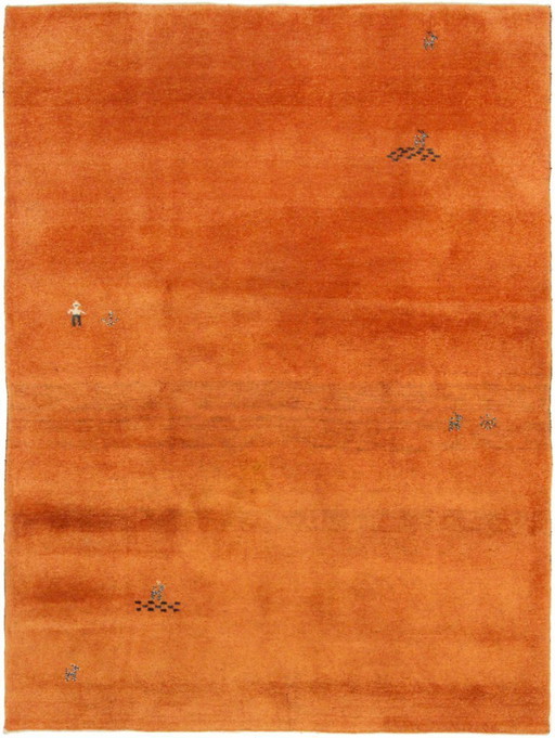 Tapis Gabbeh persan moderne original en laine, 223 x 172 cm, excellent état.
