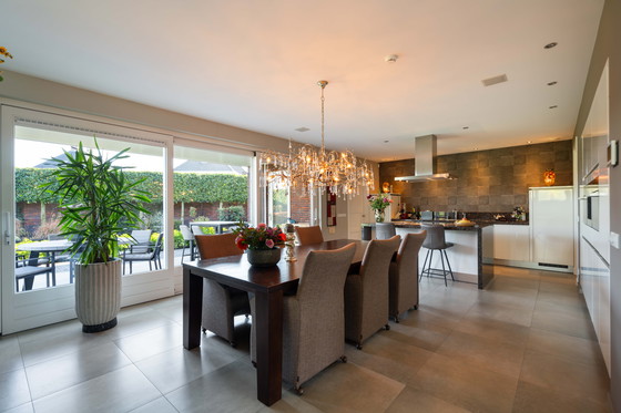 Image 1 of Chandelier inlaid with silver leaf (Leclercq & Bouwman) in