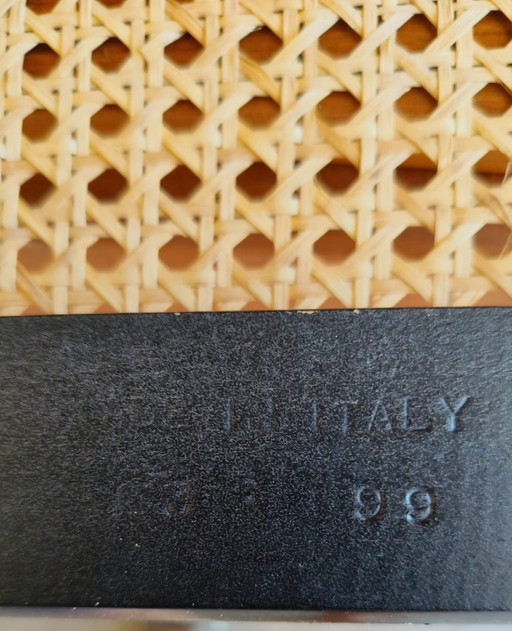 Juego de 6 sillas Cesca B32 negras diseñadas por Marcel Breuer, Italia, década de 1980.