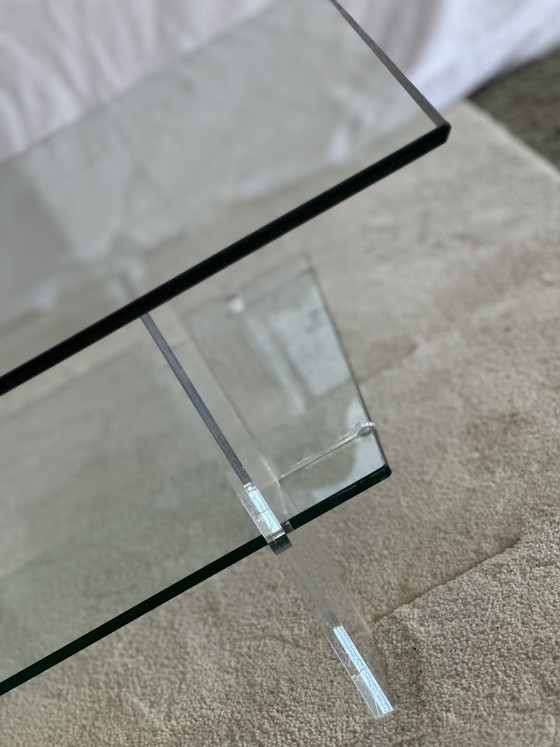 Image 1 of Glass Coffee Table Vintage Design Plexiglass Midcentury