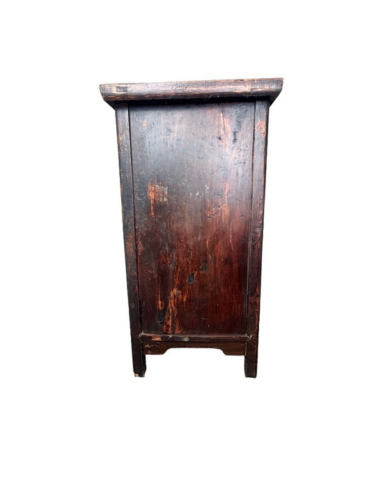 Antique Chinese Elm Cabinet – Late Qing Dynasty Style 19th Century – Metal, Wood (photo 9 of 10)