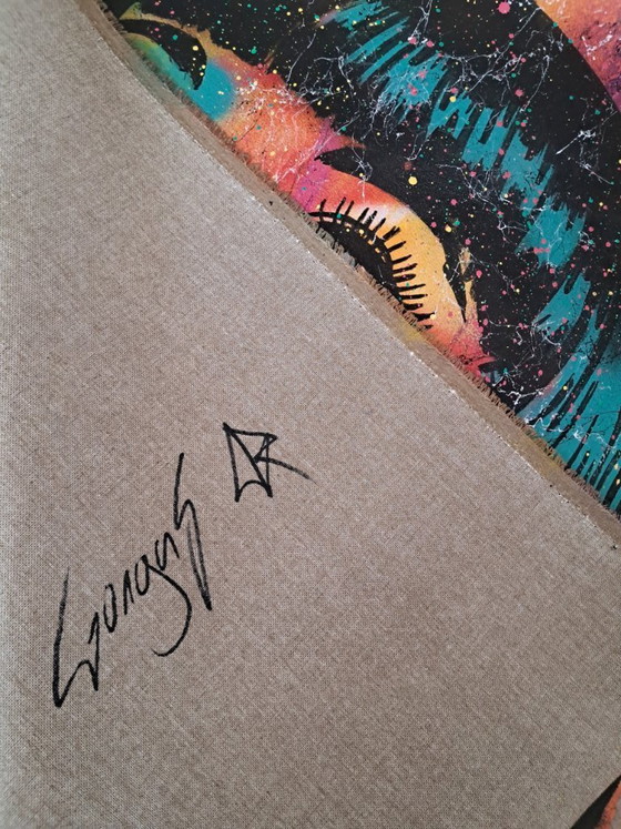 Image 1 of GONGAS - Neon Muse - Tela d'artista