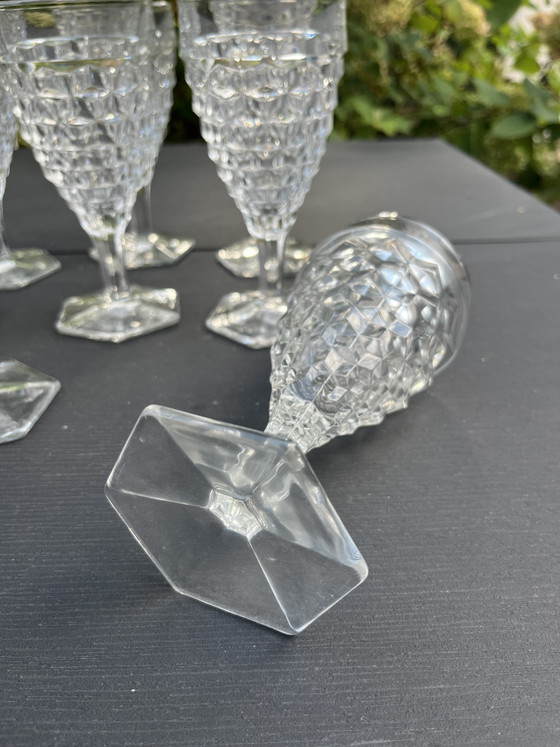 8x vintage Fostoria American glasses rare, Glass & Decanter, Transparent (photo 3 of 6)