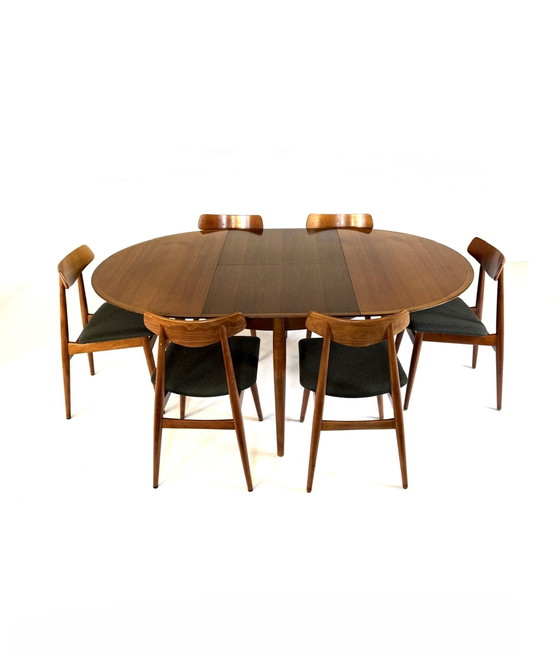 Image 1 of Vintage extendable walnut dining table, Lübke '60
