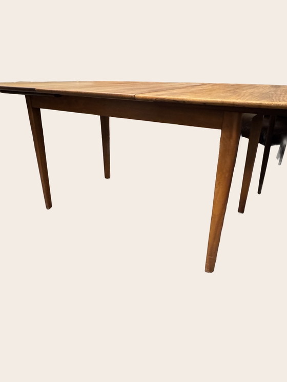 Image 1 of Extendable oval dining table - teak/walnut - A.A. Patijn for Zijlstra, 1950s