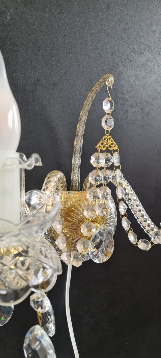 2 Wandlampen Gemerkt, Tomia Bohemia Uit Semily – Crystal, Brass (photo 7 of 10)
