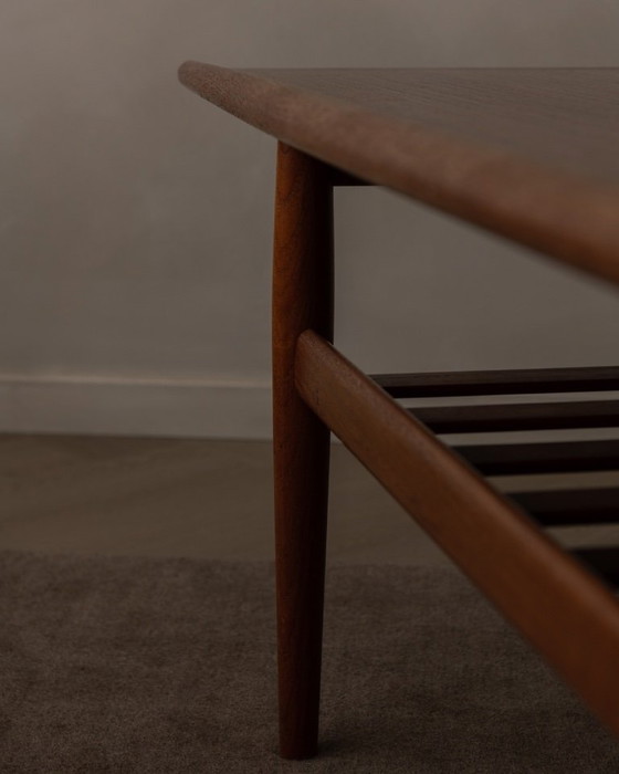 Image 1 of Deense teak salontafel van Grete Jalk met lattenrek, jaren 60
