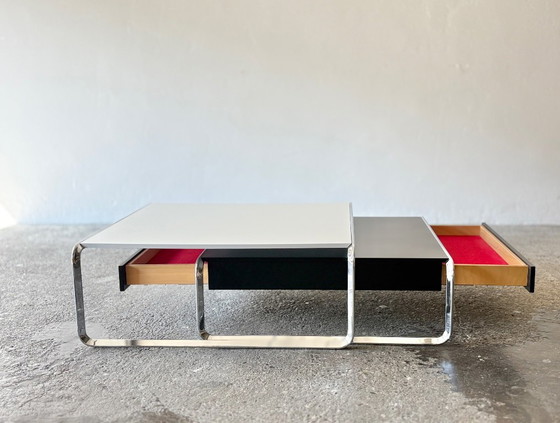 Tecta Oblique Set di Tavolini da caffè Modello Nr. K1AS e K1A Design Bauhaus – Metal, Wood (photo 10 of 10)