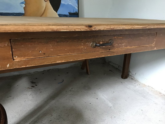 French farmhouse table or as a desk, long table of 2 meters! – Dining tables, Metal, Wood (photo 3 of 10)