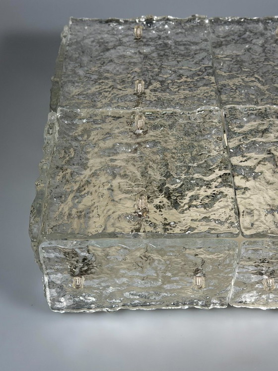 Image 1 of 60er 70er Jahre Ice Glas Plafoniere Flush Mount von Kalmar Franken KG Österreich