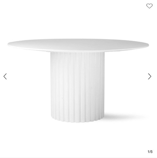 HKliving Pillar eettafel wit – Ø140 cm