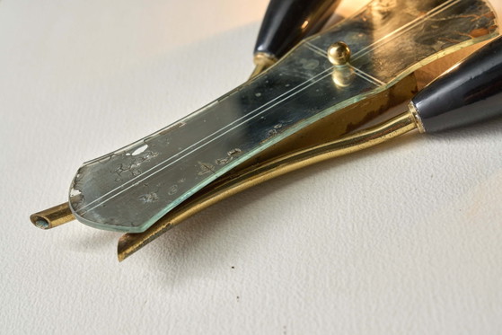 Brass and Mirrored Glass Wall Lamp, 1950s, Wall lights, Plastic, Black, Mid Century Modern (photo 14 of 14)
