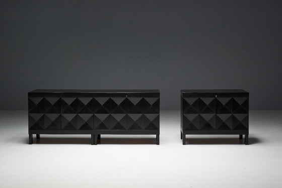 Image 1 of Mobile brutalista De Coene in rovere tinto, Belgio, anni '70