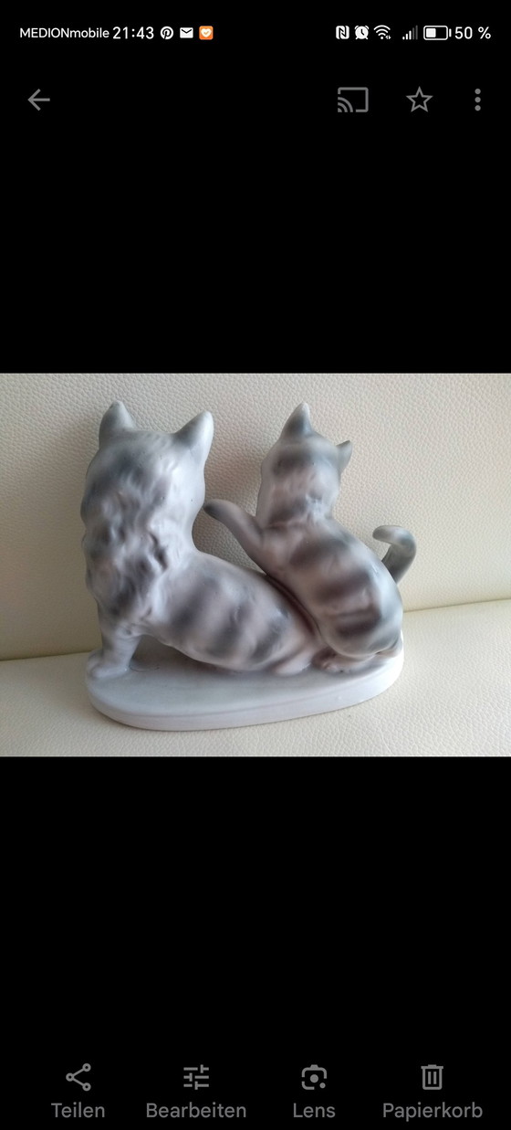 Image 1 of Carl Scheidig Gräfenthal old porcelain figurine cats