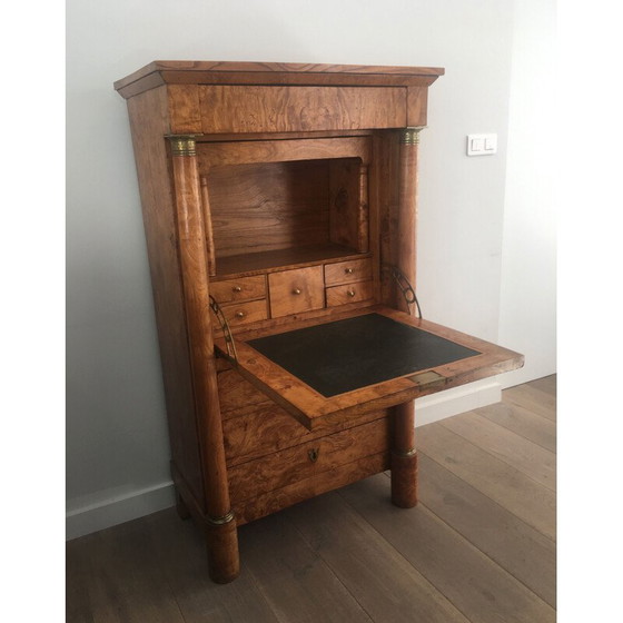 Image 1 of Vintage empire burr walnut secretary with detached columns, 1930