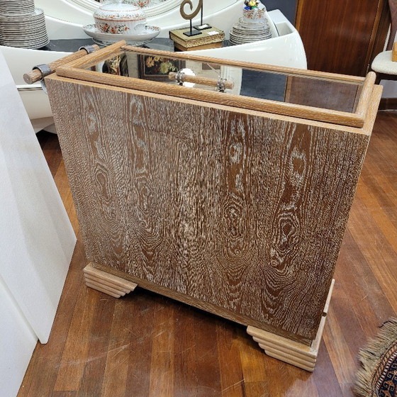 Image 1 of Meuble bar style Art déco, bois de chêne, années 80 – France