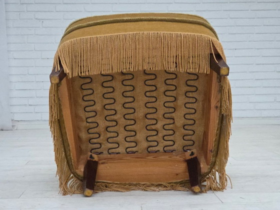 Image 1 of 1970s, Danish armchair, original light green furniture velour.