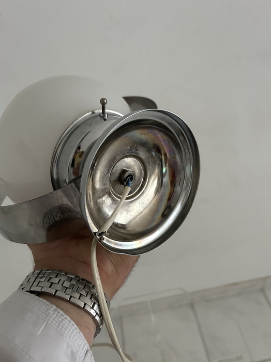 Image 1 of Vintage glass and chrome table lamp