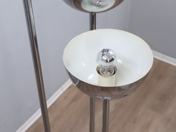 Image 1 of Lamperti 3-koloms chromen vloerlamp uit de jaren 70, ruimtevaarttijdperk Italiaans design