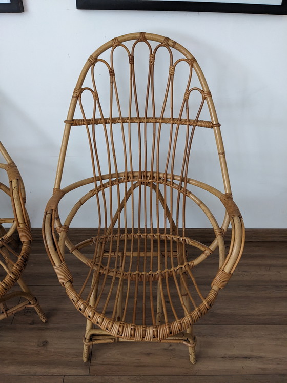 Image 1 of Paar vintage rotan fauteuils