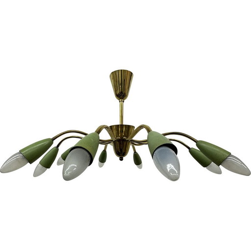 Vintage Messing Spinne Deckenlampe, 1950