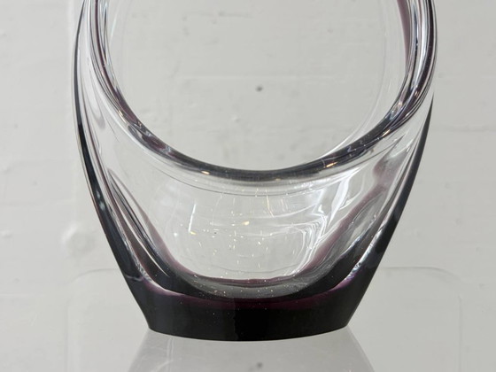 Image 1 of Crystal glass bowl with violet overlay, 1970s
