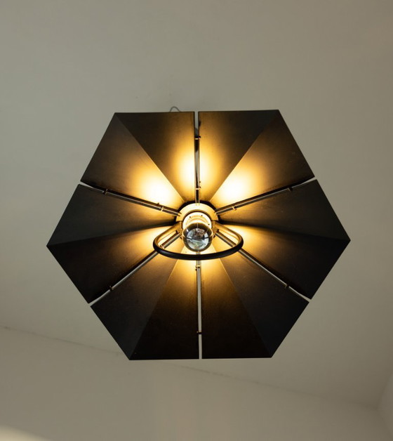 Image 1 of Lampada a sospensione vintage nera con cordino estensibile E27