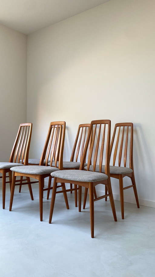 Sei sedie da pranzo danesi vintage in legno Koefoed Hornslet