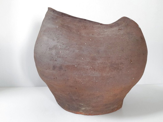 Image 1 of XXL VINTAGE TERRACOTTA CERAMIC VASE DLG ELISABETH JOULIA YVES MOHY LA BORNE