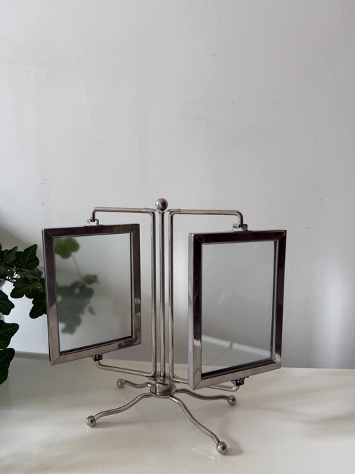 Fotokarussell aus Chrom und Glas