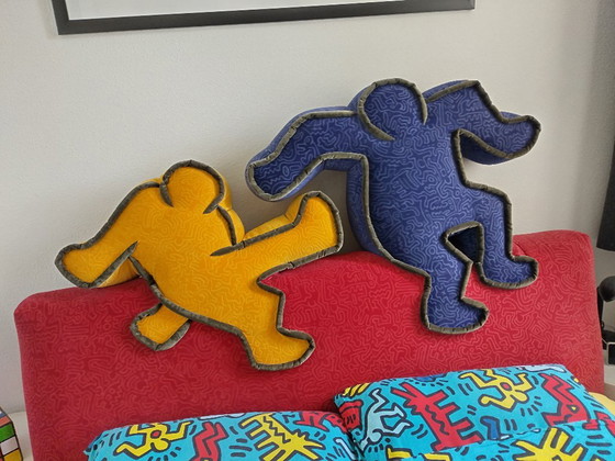 Keith Haring Bretz 2-persoon Bed Rood (1.60 X 2.00 Mtr) – Doppelbetten, Stoff (photo 3 of 9)