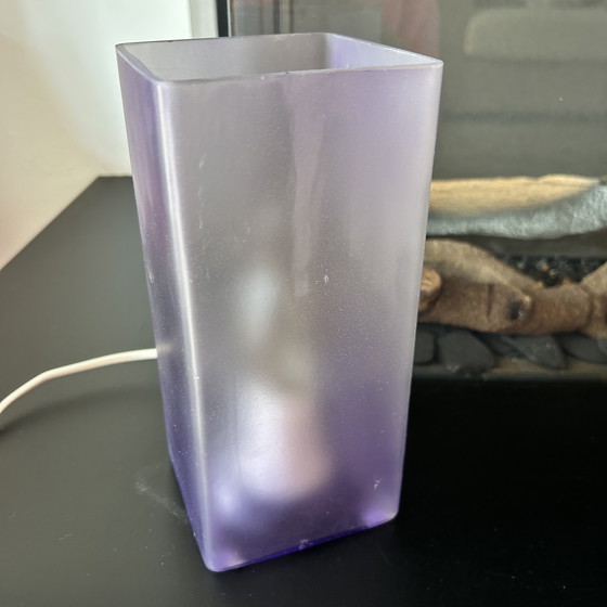 Image 1 of Lampada da tavolo vintage Jan des Bouvrie 'Ice Cubic' – Viola satinato