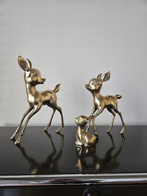 Brass Bambi set of 3