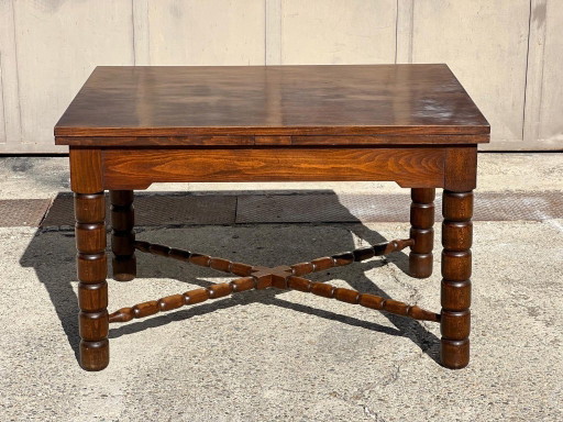 Uitschuifbare bruine houten Eettafel