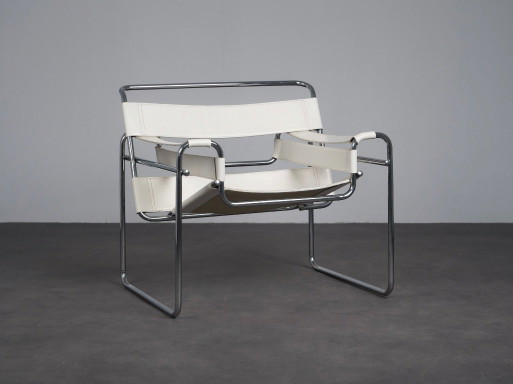 Leather Tubular Steel Lounge Chair in Bauhaus Style, Italy, 1990s – fauteuils, Metal