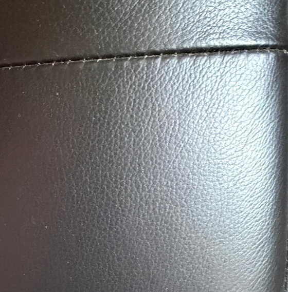 Image 1 of 2 x Luxus-Drehsessel mit Liegefunktion aus echtem Leder und Fußhocker, schwarz